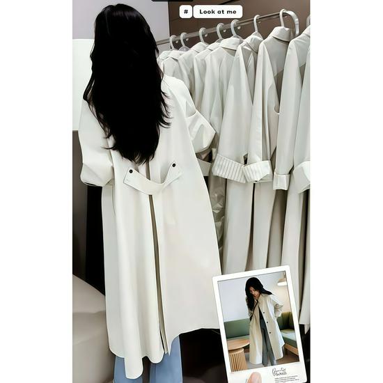 2025 Spring Korean Minimalist Women's Trench Coat: Relaxed, Fashionable, and Casual for Commuting