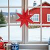 4Pcs Christmas Paper Star Lanterns Nine Pointed Hanging Paper Lamp Shade Foldable 13.76x5.11 Inch Holiday Party Wedding Decor