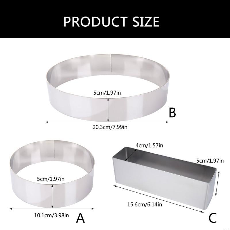 Stainless Steels Cake Rings Mousse Cake Baking Mold Dessert Rings Pastry Mould X3UC