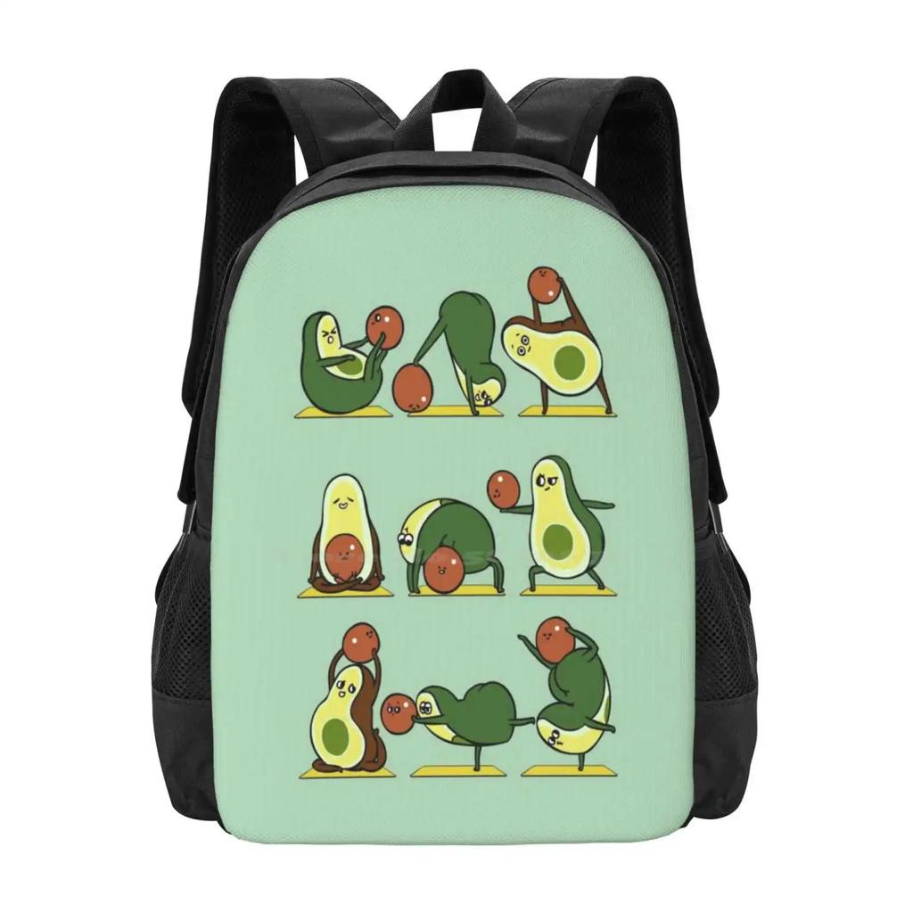 Avocado Yoga With The Seed Hot Sale Schoolbag Backpack Fashion Bags Avocado Yoga Workout Gym Inspiration