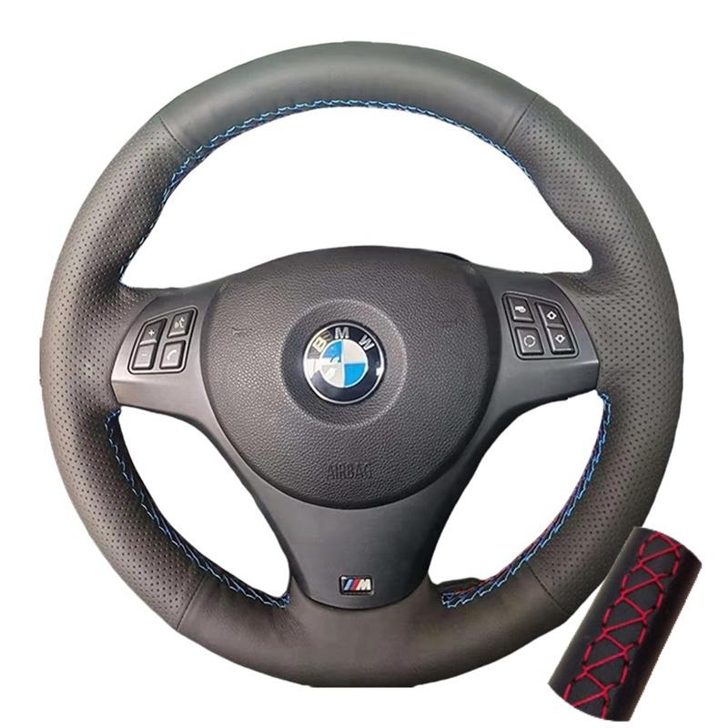 Car Steering Wheel Cover For BMW E81 E90 Pack M Sport M3 E91 E92 E93 E87 E82 E88 X1 E84 Hand-stitched Microfiber Leather