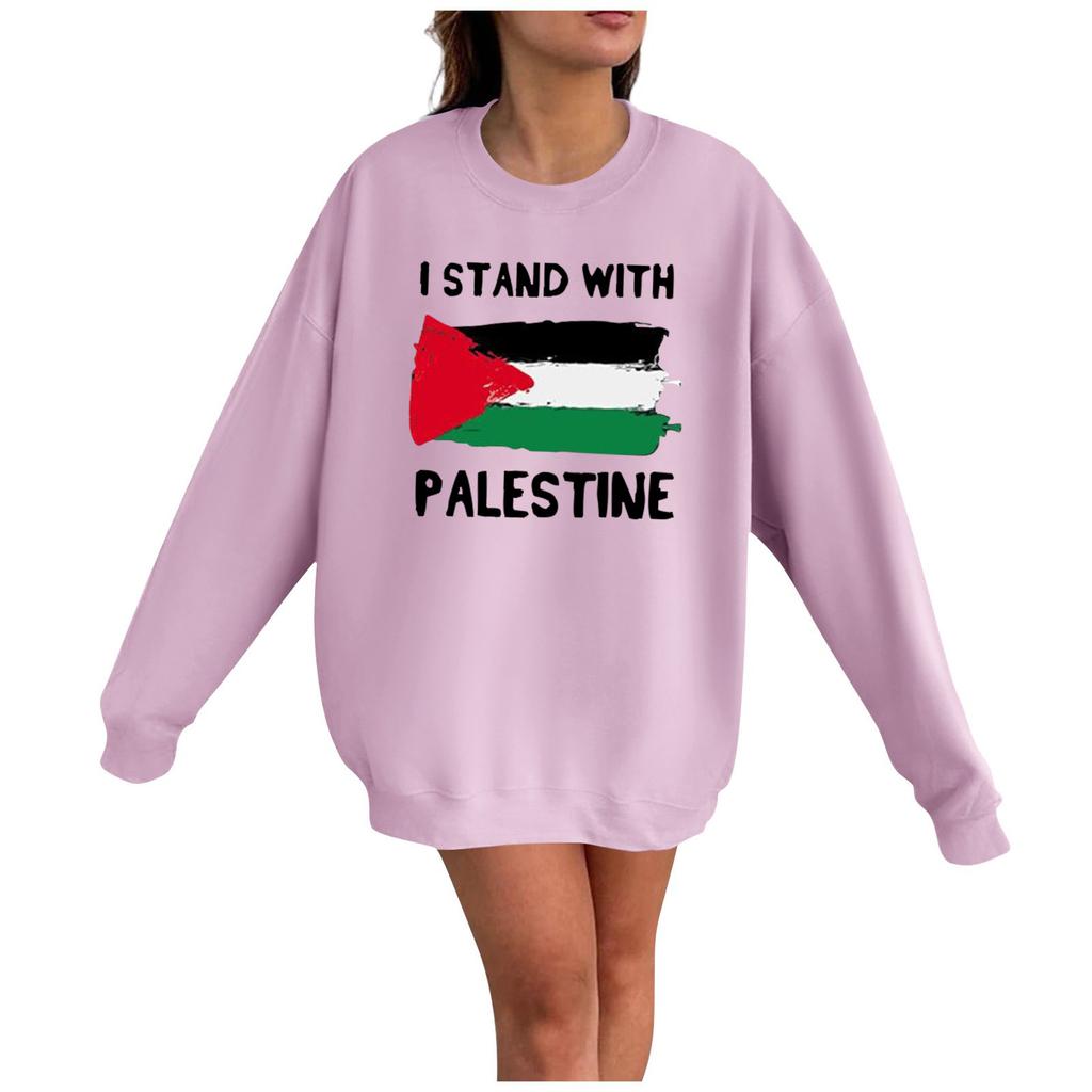 Women's Fashion Loose Casual Printed Long Sleeve Pullover Sweatshirt Top