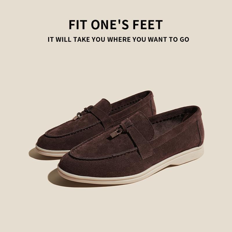 Dámské mokasíny s třásněmi z pravé kůže LP - Nazouvací ploché boty, Plus samet, Velké velikosti, Neformální pro podzim a zimu