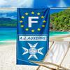 Auxerre Crest Design Beach Towel - Soft, Absorbent Microfiber, Lightweight, Ideal for The Beach, Parties, Travel, Camping Fan Gifts