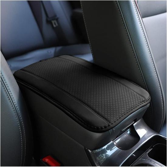 Car Armrest Storage Box Mat, Fiber Leather Car Center Console Cover, Car Armrest Seat Box Cover Accessories Interior Protection for Most Vehicle,