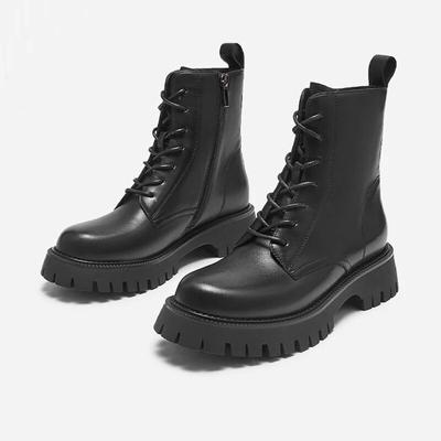 Winterschoenen Dames Echt Leer Moderne Laarzen Outdoor Dames Enkellaarsjes Warm Pluche Koude Winterschoenen Zwart