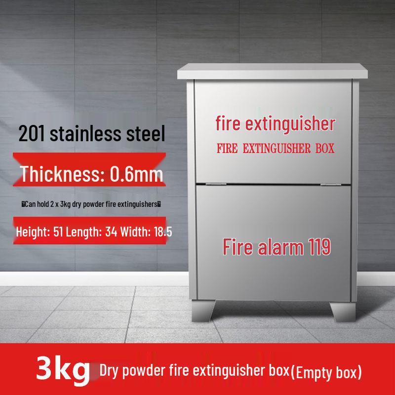 304 Stainless Steel Fire Extinguisher Box for 8kg x2 with 4x2 Slots, Firefighting Equipment