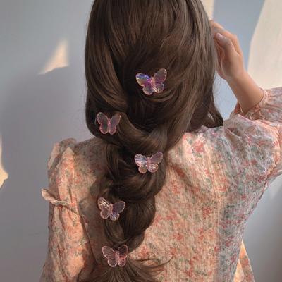 Kunststoffe Klare Schmetterling Haarspangen Süße Glitzer Haarspangen Kleine Haarnadeln Party Accessoires für Frauen Mädchen