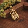 Solid Yellow Gold Plated Owl Pendant 100% 925 Sterling Silver Charm Jewelry