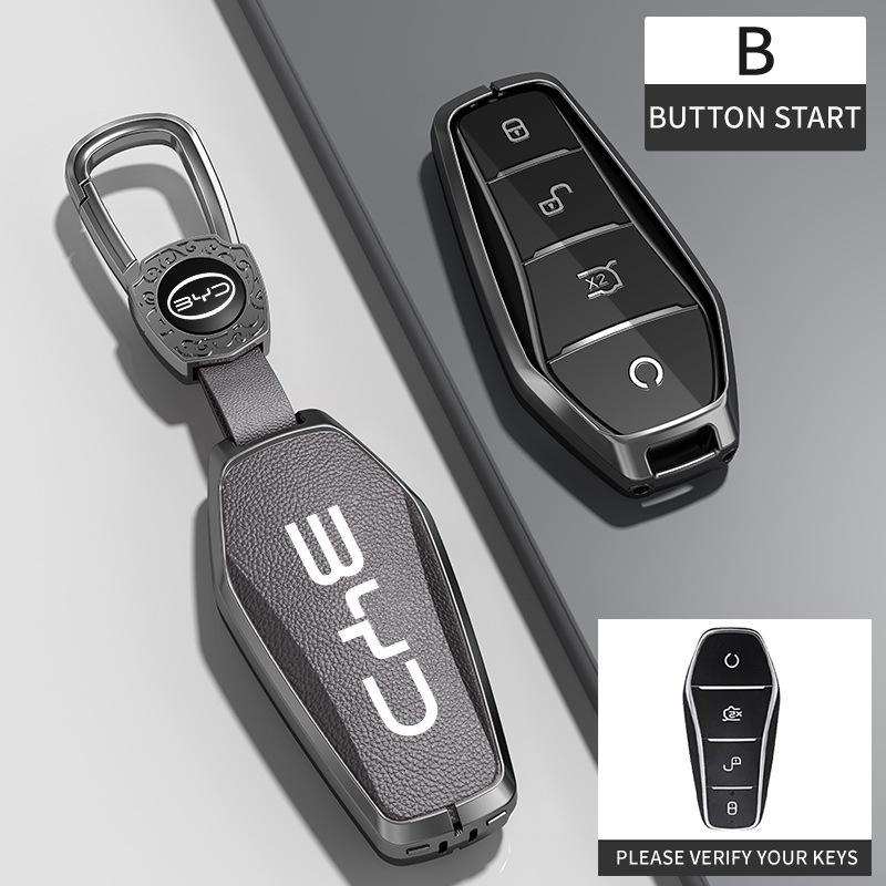 BYD Han Key Cover - Compatible with BYD Qin Pro, Song Max New Energy, Tang, and Song Plus Cars, Features Metal Shell and Bag Buckle.
