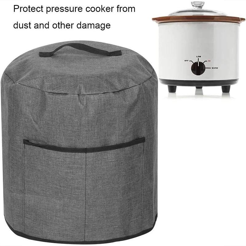 Air Fryer Cover Dust Cover Round Protective Cover Bag with 2 Pocket and Handle for Electric Pressure Cooker /rice Cooker