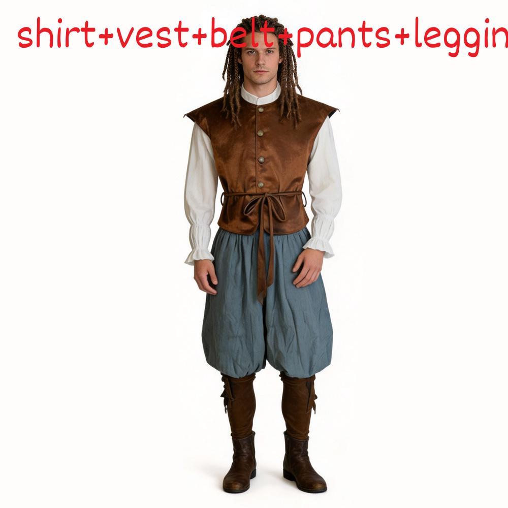 Renaissance Pirate Cosplay Outfit With Velour Material For Theatrical Events