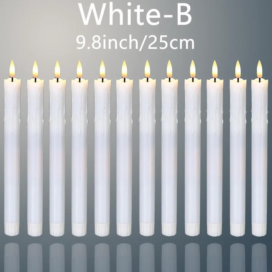 12-120Pcs Flameless Led Taper Candles Decorative Artificial Candles Wedding Flickering Fake Candle Home Halloween Candlesticks