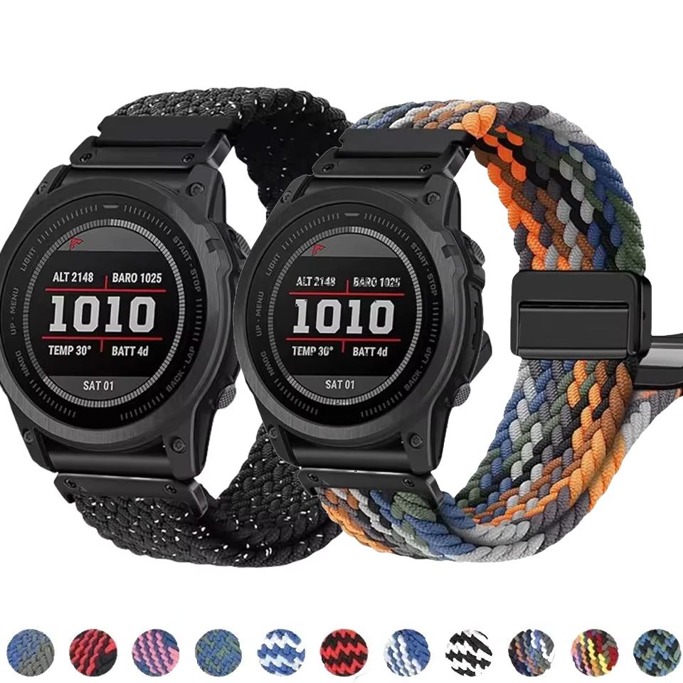 22 26mm Elastic Quick Fit Nylon Strap Enduro2 Wristband For Garmin Fenix5 5XPlus 6 6XPro 7 7XPro 8 Bracelet Tactix7Pro WatchBand