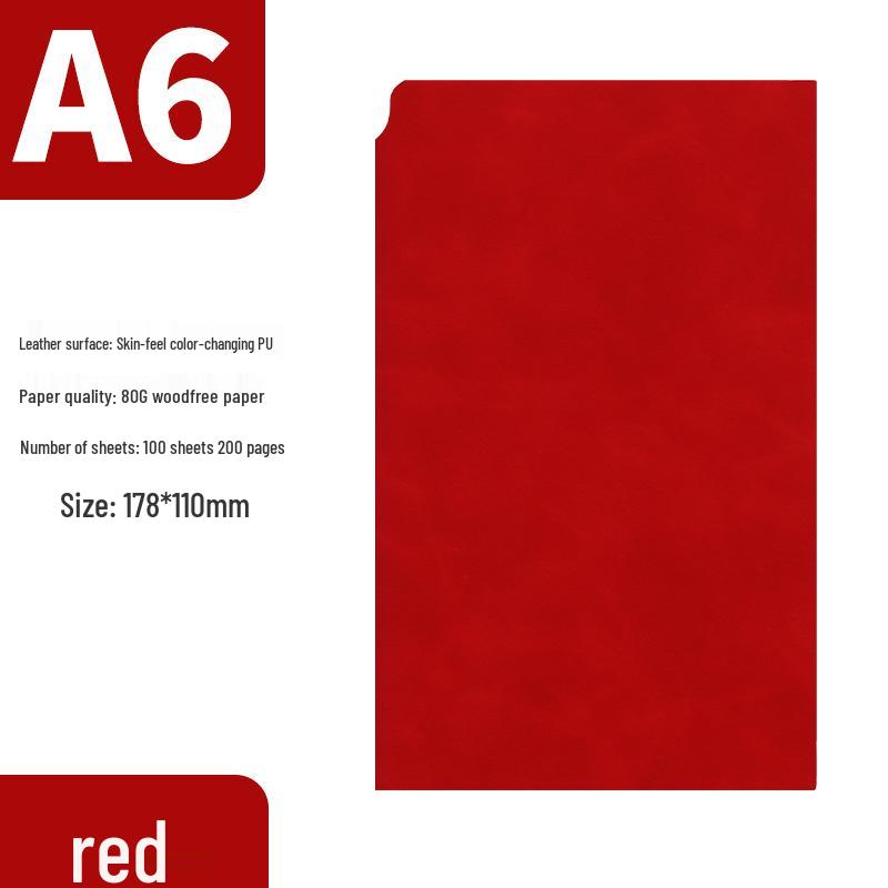 Customized A6 Soft Leather Notebook with Logo Printing, Pen Holder, and Soft Cover Business Journal