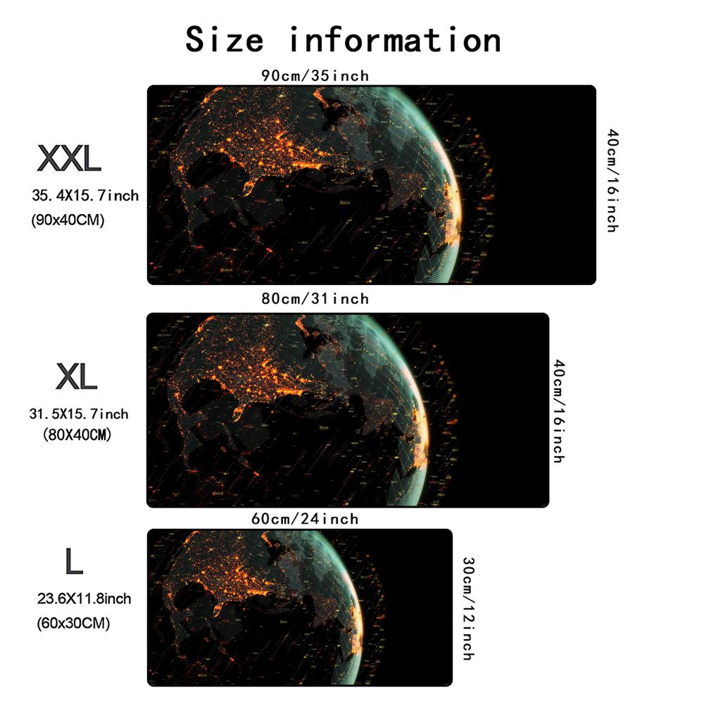 Starry Sky Earth Mouse Pad Large Office Game Table Mats Xxl Rubber NonSlip Keyboard Mausepad Computer Accessories Long Desk Mat