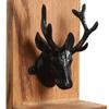 2Pcs Deer Head Elk Bookends Reindeer Book Organizer, Countertop Wooden Desk Organizer Stoppers