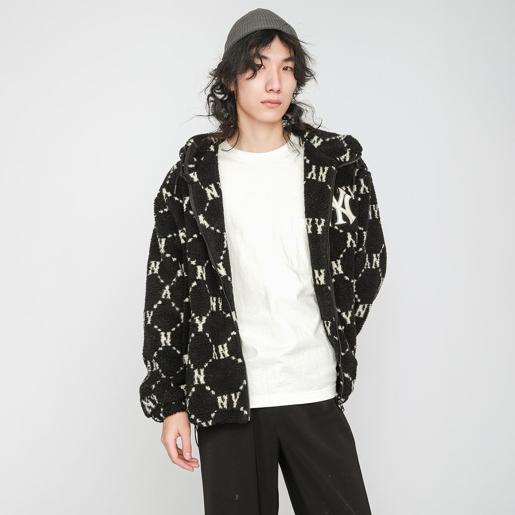 New MLB Old Flower Velvet Jackets Unisex Black 3AJPF1316-50BKS