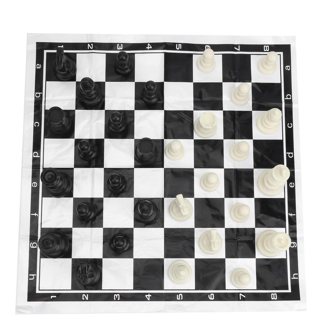 32pcs Plastic International Chess Game Complete Chessmen Set Black and White Entertainment