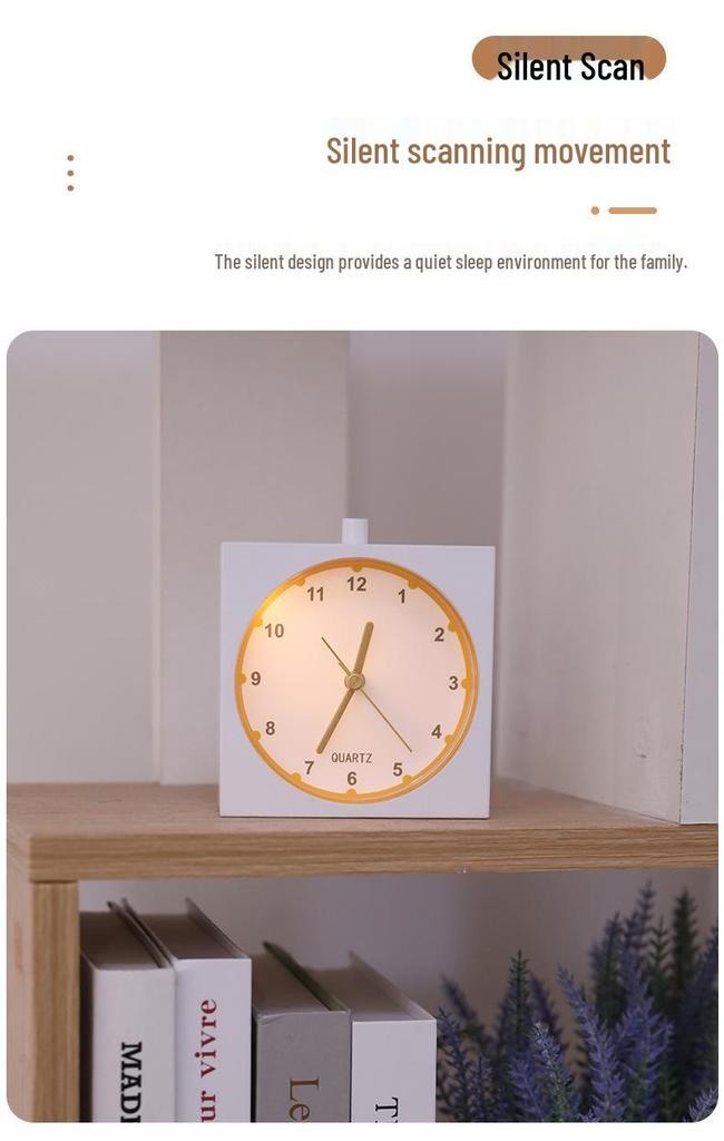 Nordic Style Silent Bedside Alarm Clock with Night Light GH210