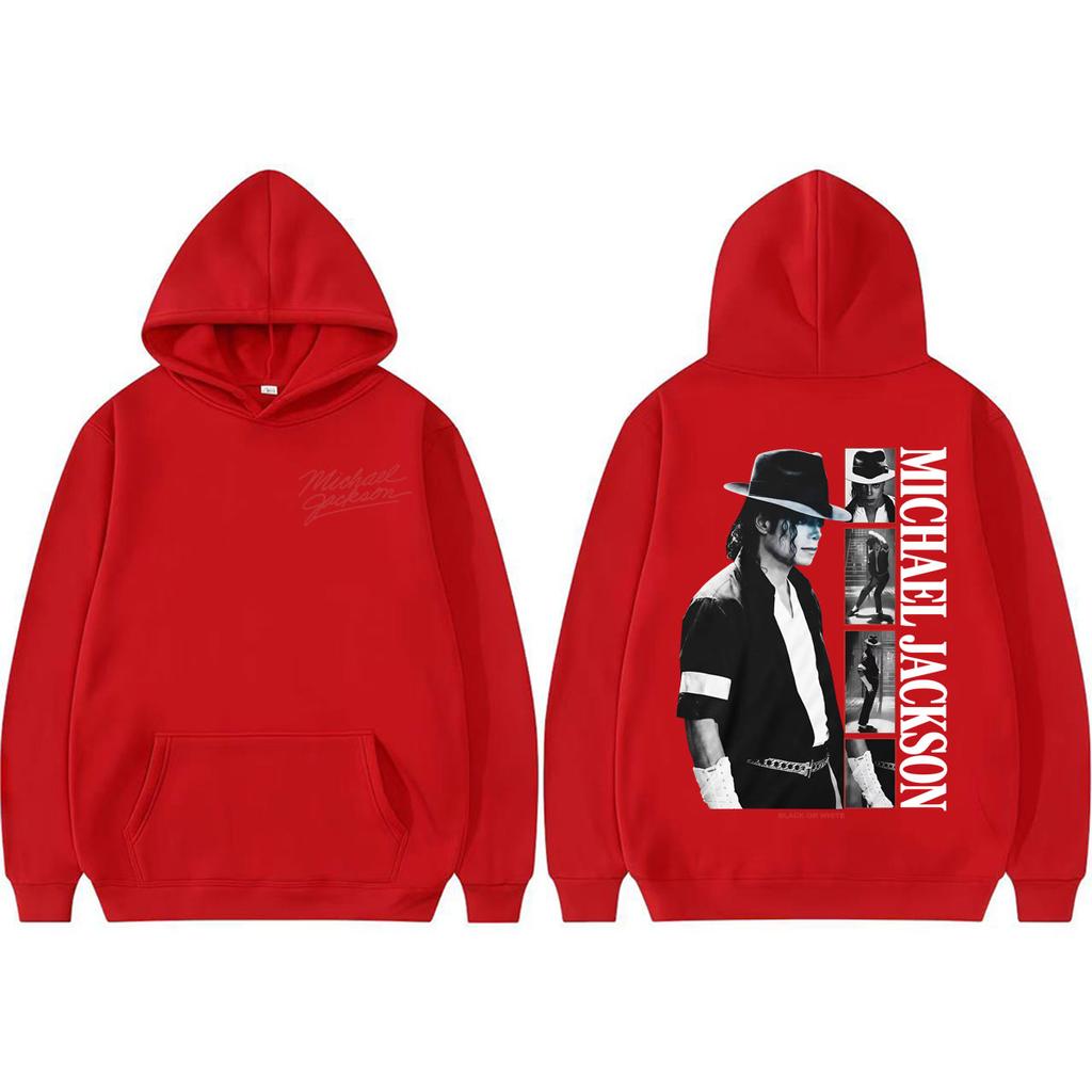 MJ Rey del Pop Michael Jackson Sudaderas Hombre Mujer Moda Retro Sudaderas con Capucha Oversize Sudaderas de Alta Calidad
