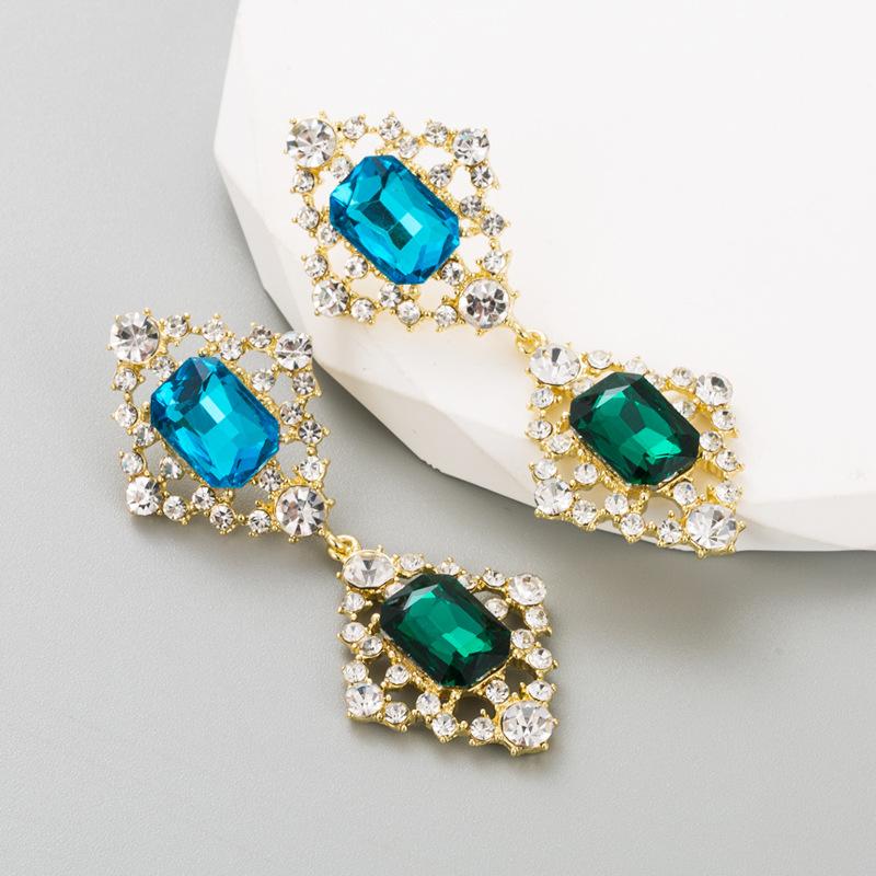 

Женские серьги с длинными кисточками, цельные кристаллы, простые, универсальные, преувеличенные, маленькие серьги-капли премиум-класса OneSize зелёный