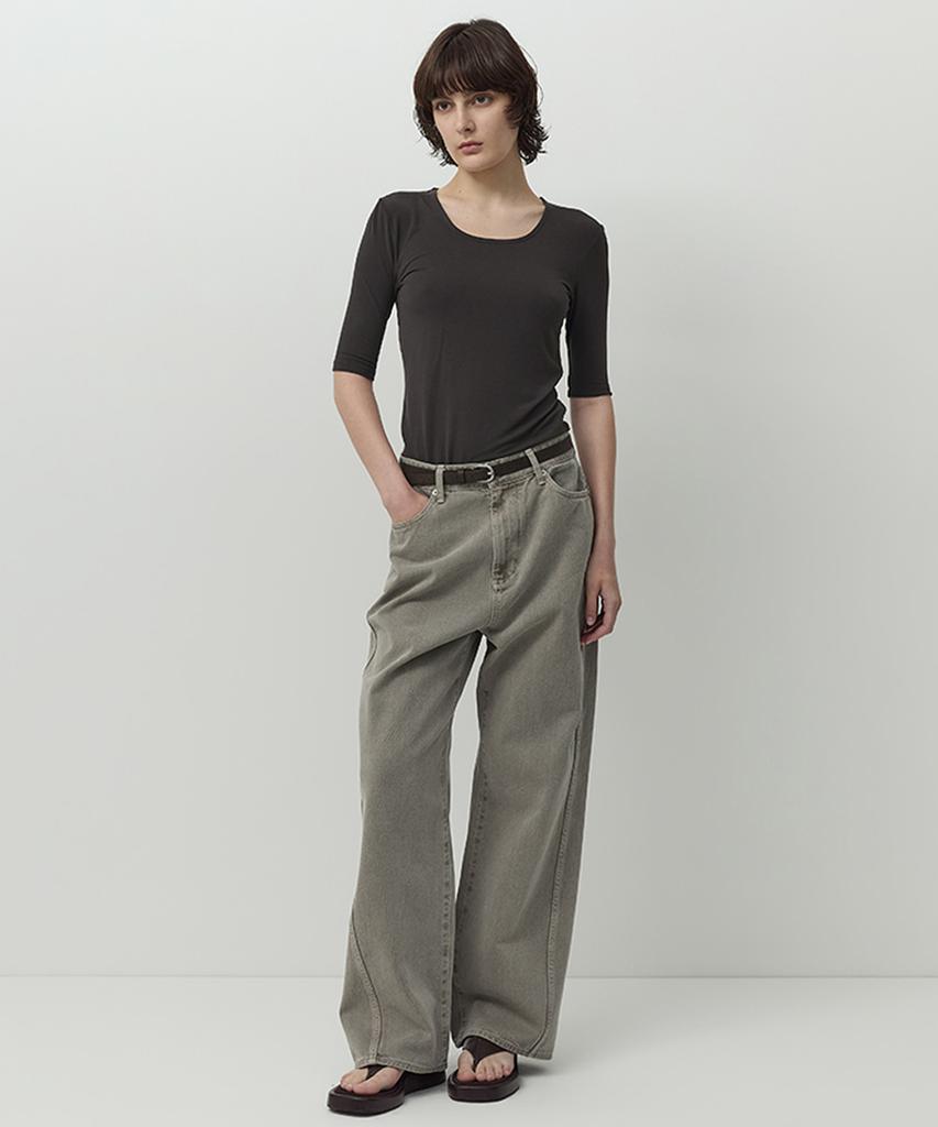 Leopeusaideuhwaiteulabel Twist Denim Pants Greige