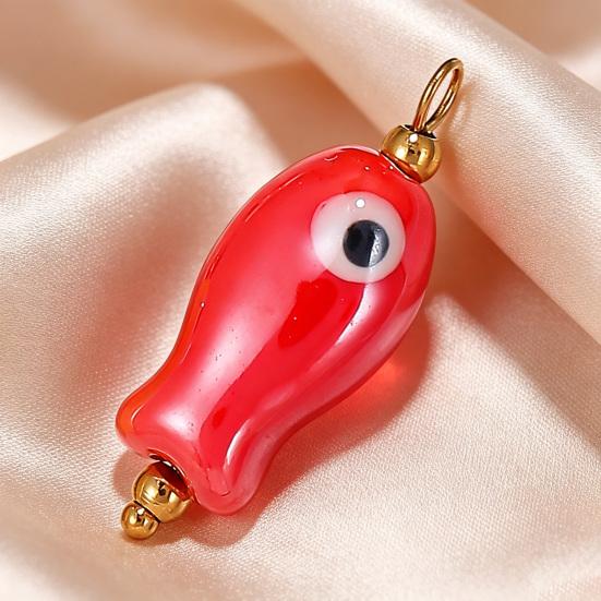 Handmade Ceramic Necklace Pendant, Star Fish Flower Charms with Golden Plated Findings, Ocean Theme Charms for DIY Earring Bracelet Jewelry Making