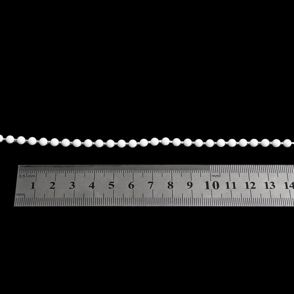 With Connectors White Roller Blind Blind Beaded Chain Curtain Bead Rope Chain Pull Cord Blind Chain