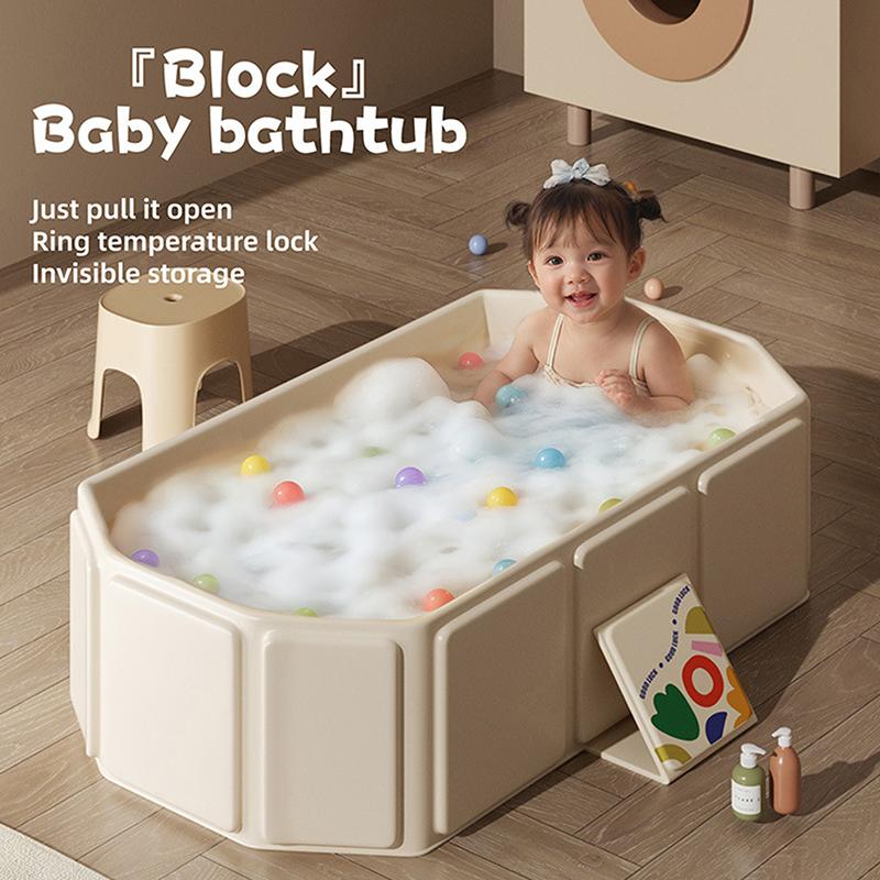 Summer Baby Bathtub Pvc Large Size Folding Bath Tub Infant Newborn Tub Portable Storage No Installation 0-5 Years Old