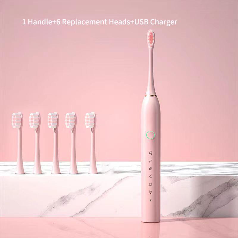 Módní sonický elektrický zubní kartáček dobíjecí pro dospělé Inteligentní časovač pro 6 režimů IPX7 Vodotěsné ultrazvukové zubní kartáčky cestovní box