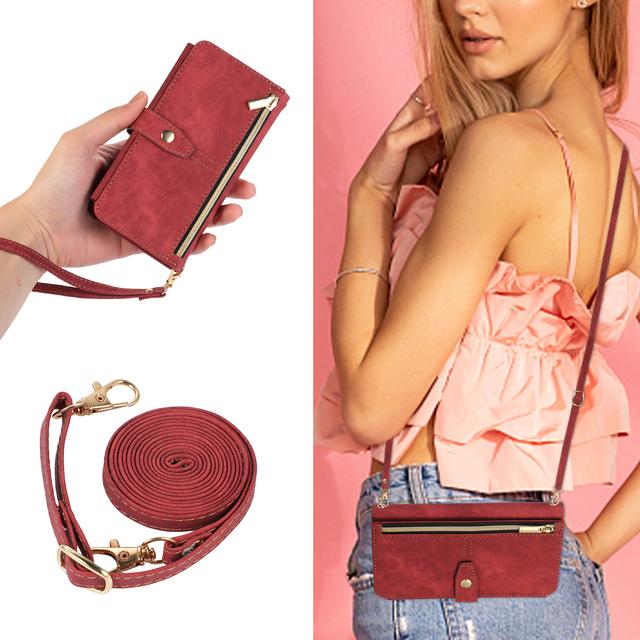 

Кожаный чехол-кошелек с несколькими слотами для карт для Xiaomi Redmi Note 12 4G 5G 12 Pro 11s 11Pro 10 Pro 9c, чехол через плечо со шнурком, сумка для телефона for Redmi Note 11