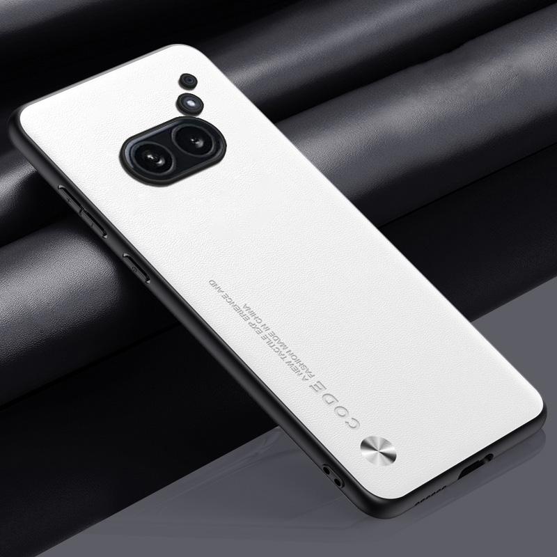 Роскошный кожаный чехол для телефона Nothing (2а) Nothing Phone 2 Обычная противоударная мягкая задняя крышка для Nothing Phone 1 Nothing Phone 2a белый