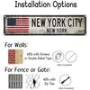 Individuelle Retro New York Aluminiumplakette USA-Flagge Wandkunst Man Cave Bar Dekor