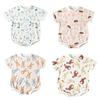 Baby Girl Jumpsuits Short Sleeve Bodysuits Summer One-piece Easter Cute Cartoon Print Cotton Newborn Baby Girl Clothes 0-24M