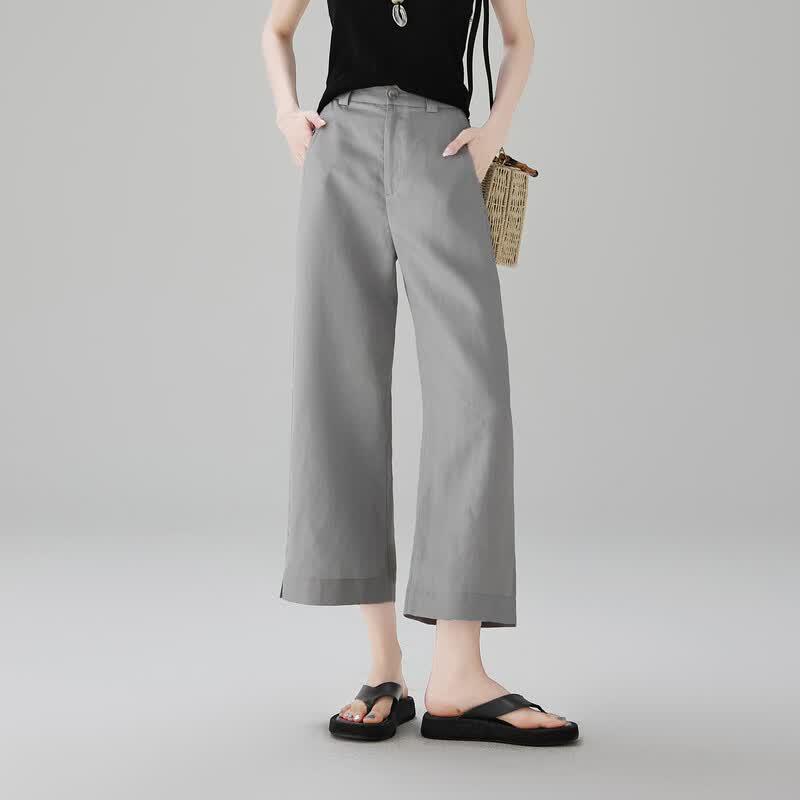 SOFSIL Women s High-Waist Wide-Leg Cropped Pants S
