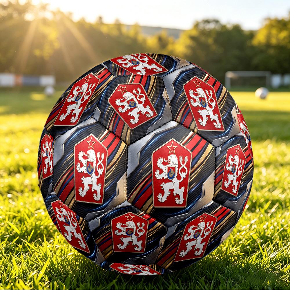 Czech Republi Football Printed Size 5 Soccer Ball Wear Resistant Standard Adult Training Football Fan Gift for Indoor Outdoor Match Sports