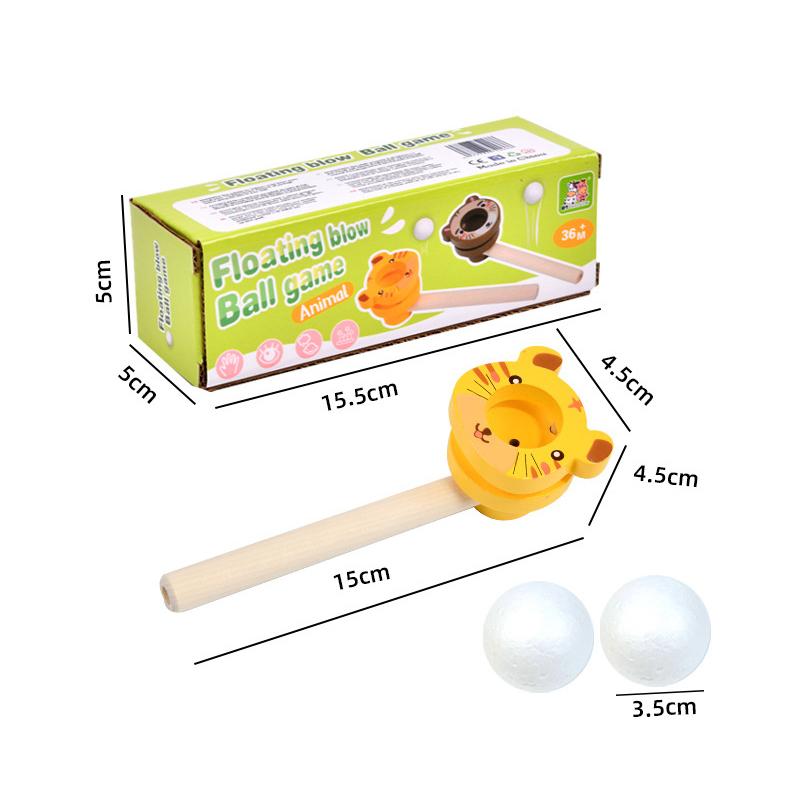 Suspended Blow Ball Toy Colorful Animal Head Blow Pipe Toy Kids Interactive Game Toy
