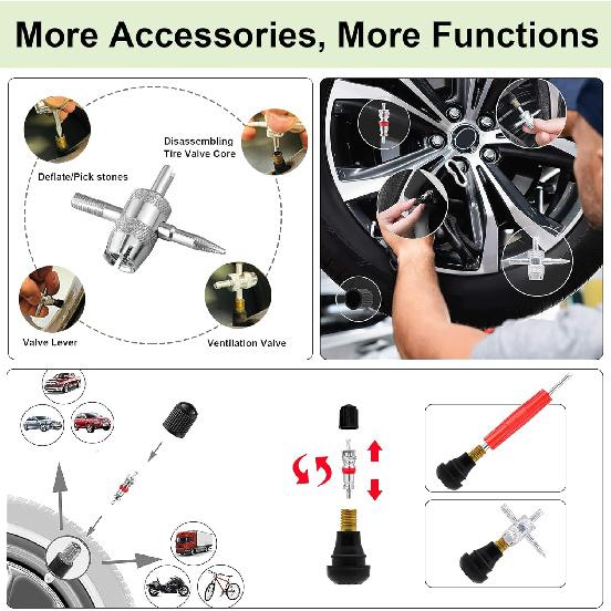 38PCS Tire Valve Stem Core Quickly Replacement Tool Kit,Quick Change Tire Valve Tool Kit For Replacing Leaky Valves In Cars,Trucks,ATVs,Etc.With