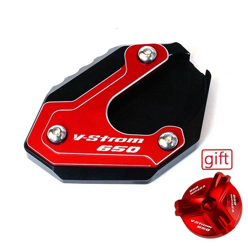 Motorcycle Kickstand Foot Side Stand Extension Pad Support Plate  Oil Filler Cap For SUZUKI V-STROM 650XT VSTROM 650 DL650