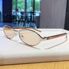 Uv400 Oval Sunglasses For Women With Metal Frame And Brown Lenses For Travel Parties