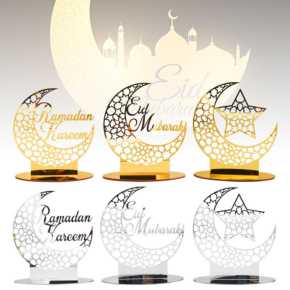 Eid Mubarak Acrylic Ornament Ramadan Decorations for Home Islamic Muslim Party Supplies Ramadan Kareem 2026 Eid Al Adha Gift