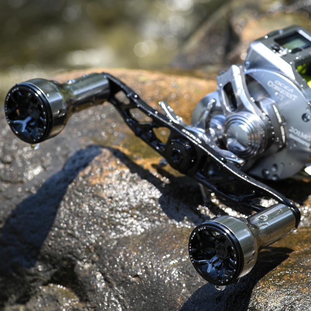 Gomexus Ultra Duralumin Baitcasting Reel Handle with Long Power for Offshore Light Jigging and Tairubber Fishing Knob, 120mm,