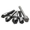 5pc 82 Degree Woodworking Five Edge Chamferer Guide Countersunk Countersink Drill Centering and Hole Opening Tool Set