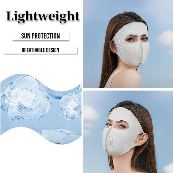 UPF 50+ Sun Protection Face Mask for Women Ice Silk Breathable UV Face Shield Mask Cover for Cycling Hiking Outdoor Sports