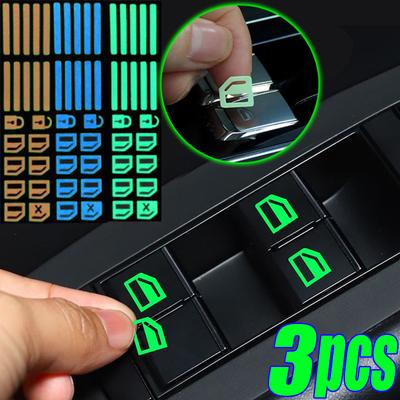 Automašīnas logu pacēlāja gaismas slēdža pogas uzlīmes nakts kvēlojošās fluorescējošās uzlīmes priekš Toyota Camry Mitsubishi Benz Hyundai Kia