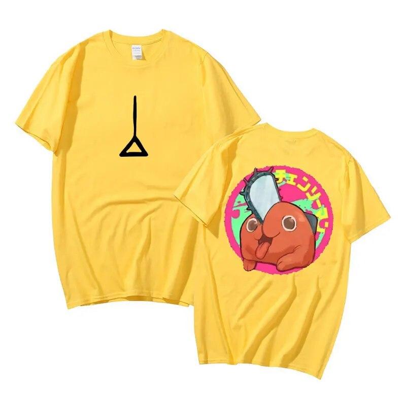 Anime Chainsaw Unisex Denji Pochita Double Sided Print T Shirt Unisex Funny Cartoon T-shirt Unisex Women Fashion Unisexga Cotton Tee Shirt