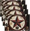4/6/8 Stück Texas Lone Star Westliche Leinen-Platzsets, Retro Kuhfell Cowboy-Stiefel Esstisch-Matten, Waschbare Küchen-Platzsets
