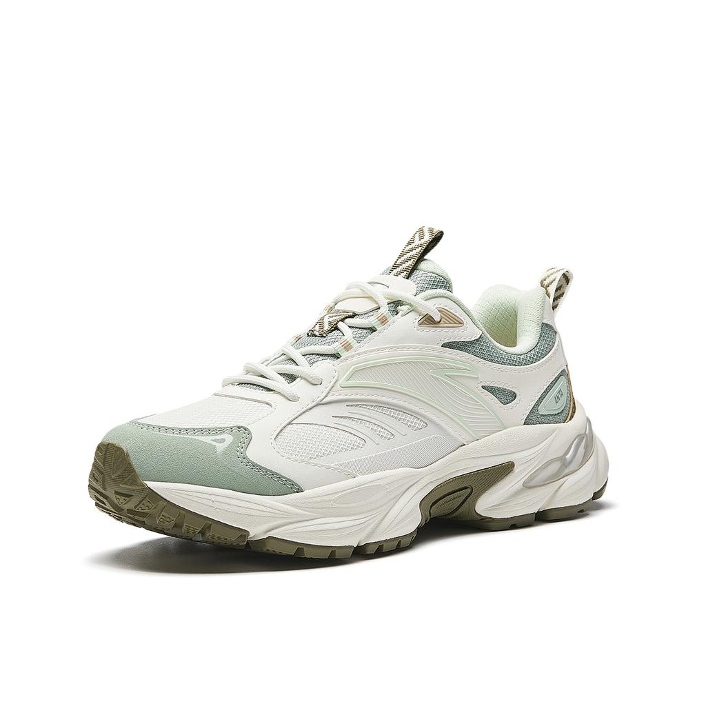 Anta Cushioning, Wear Resistant Casual Shoes Women's Ivory White/Ice Blue Green/Forest Green 922618802-3