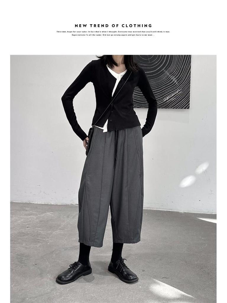 Women's 2024 Slim Fit Knit T-Shirt: Fake Two-Piece, Long-Sleeve for Spring & Autumn